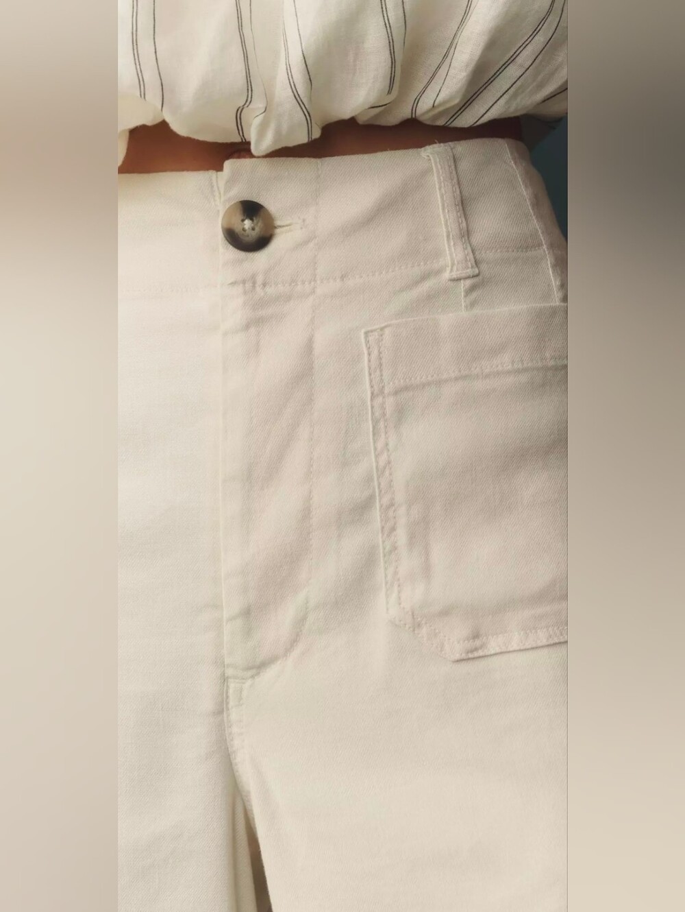 Anthropologie Maeve Colette Linen Stretch High-Rise Wide-Leg Pants - Picture 2 of 6